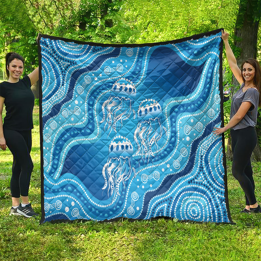 Aboriginal Ocean Jellyfish Quilt Dot Art Dreamtime Style