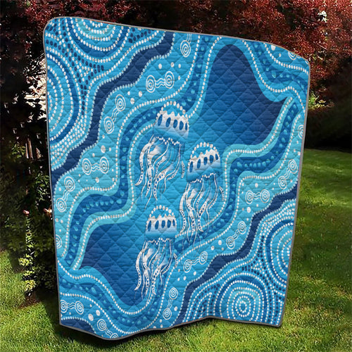 Aboriginal Ocean Jellyfish Quilt Dot Art Dreamtime Style