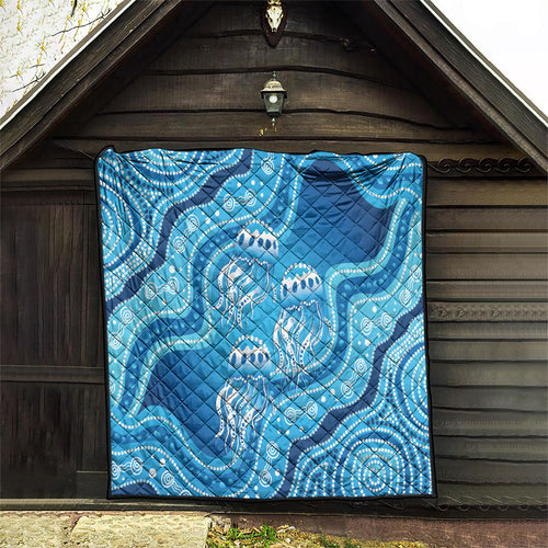Aboriginal Ocean Jellyfish Quilt Dot Art Dreamtime Style