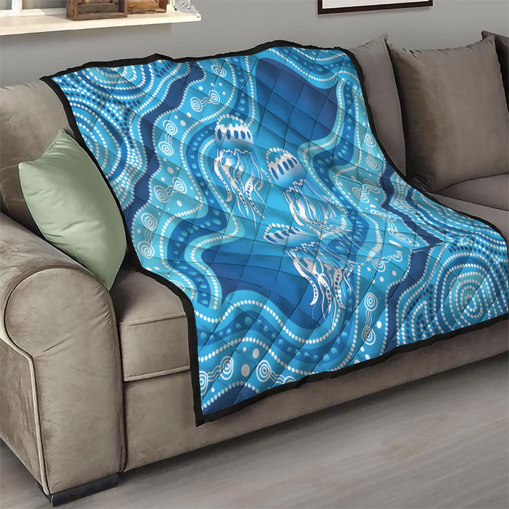 Aboriginal Ocean Jellyfish Quilt Dot Art Dreamtime Style