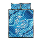 Aboriginal Ocean Jellyfish Quilt Bed Set Dot Art Dreamtime Style