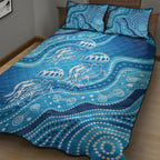 Aboriginal Ocean Jellyfish Quilt Bed Set Dot Art Dreamtime Style