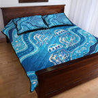 Aboriginal Ocean Jellyfish Quilt Bed Set Dot Art Dreamtime Style