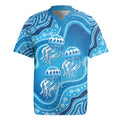 Aboriginal Ocean Jellyfish Rugby Jersey Dot Art Dreamtime Style