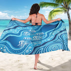 Aboriginal Ocean Jellyfish Sarong Dot Art Dreamtime Style