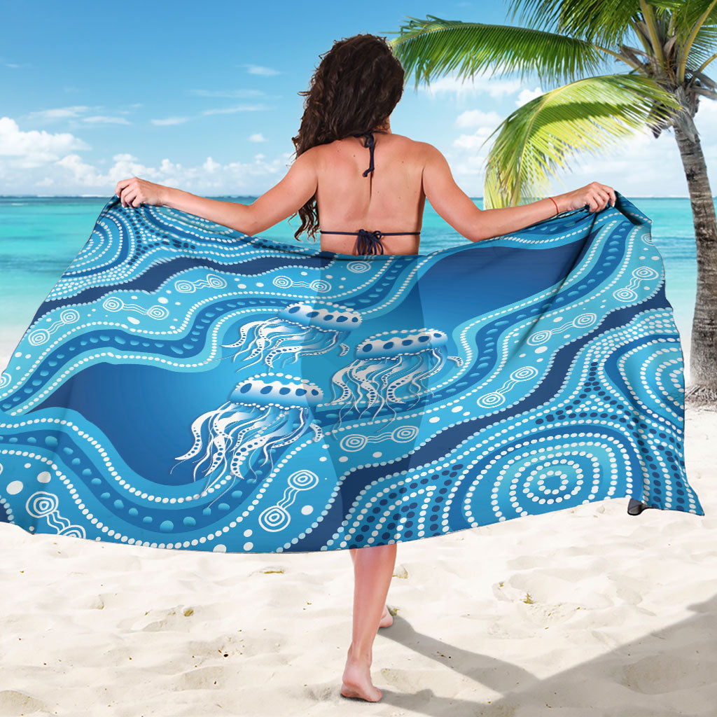 Aboriginal Ocean Jellyfish Sarong Dot Art Dreamtime Style