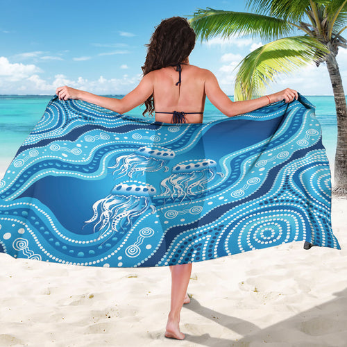 Aboriginal Ocean Jellyfish Sarong Dot Art Dreamtime Style