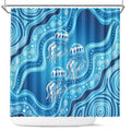 Aboriginal Ocean Jellyfish Shower Curtain Dot Art Dreamtime Style