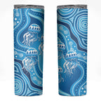 Aboriginal Ocean Jellyfish Skinny Tumbler Dot Art Dreamtime Style