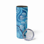 Aboriginal Ocean Jellyfish Skinny Tumbler Dot Art Dreamtime Style