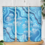 Aboriginal Ocean Jellyfish Skinny Tumbler Dot Art Dreamtime Style