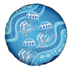 Aboriginal Ocean Jellyfish Spare Tire Cover Dot Art Dreamtime Style