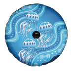 Aboriginal Ocean Jellyfish Spare Tire Cover Dot Art Dreamtime Style