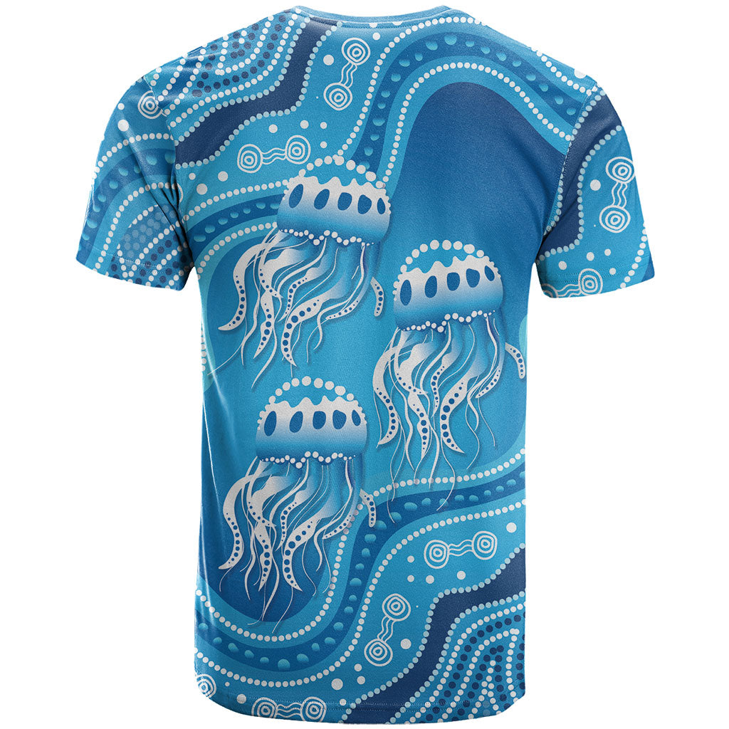 Aboriginal Ocean Jellyfish T Shirt Dot Art Dreamtime Style