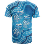 Aboriginal Ocean Jellyfish T Shirt Dot Art Dreamtime Style