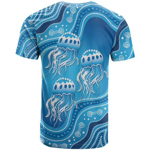 Aboriginal Ocean Jellyfish T Shirt Dot Art Dreamtime Style