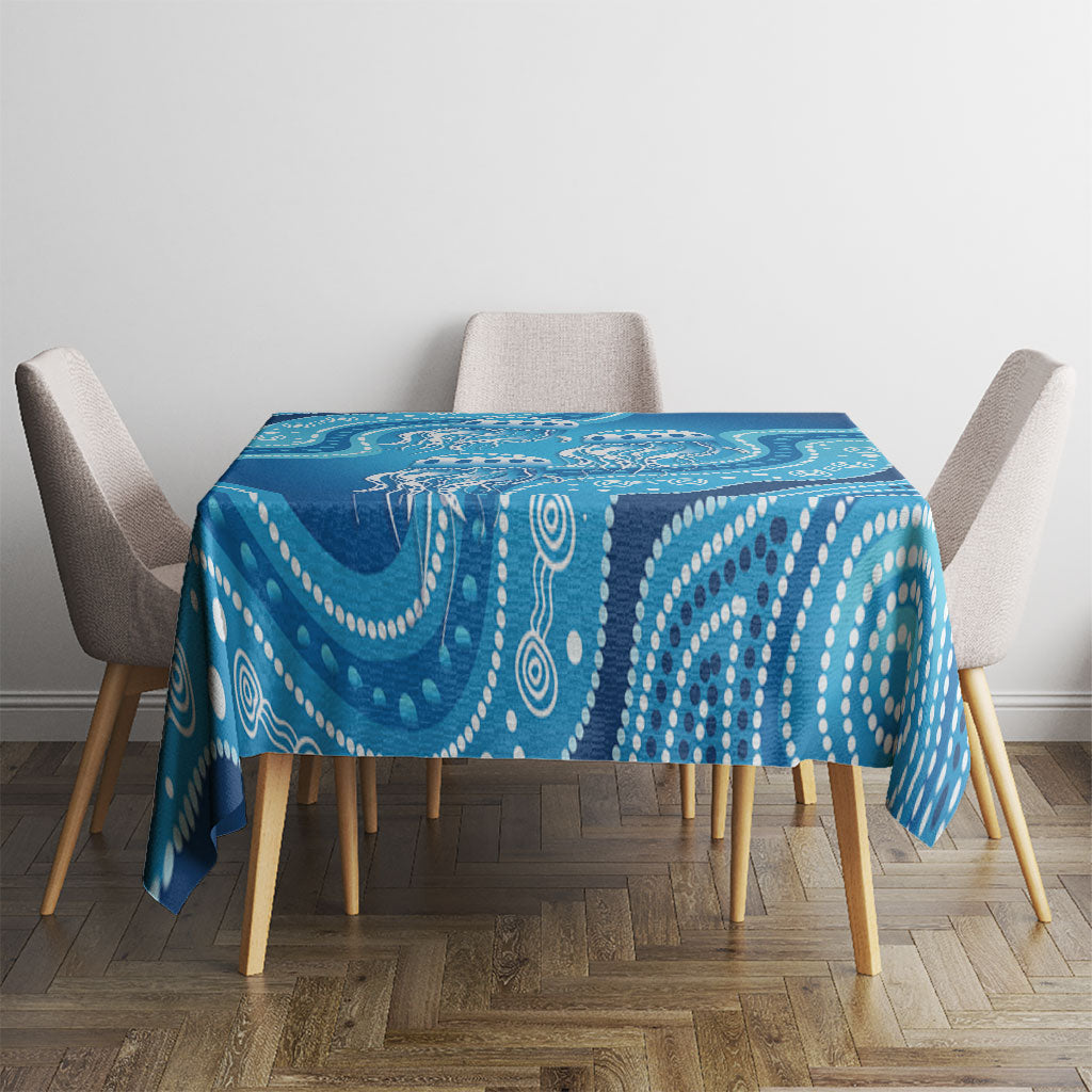Aboriginal Ocean Jellyfish Tablecloth Dot Art Dreamtime Style