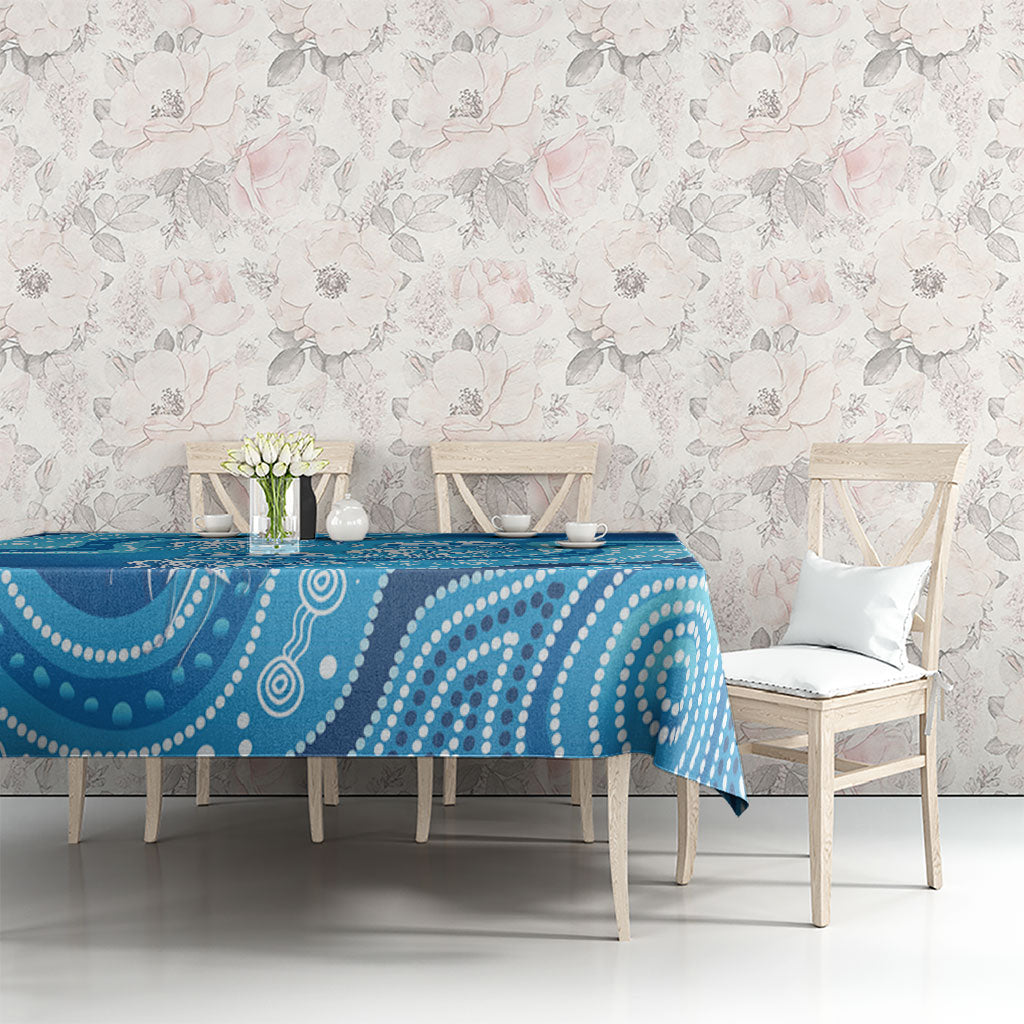 Aboriginal Ocean Jellyfish Tablecloth Dot Art Dreamtime Style
