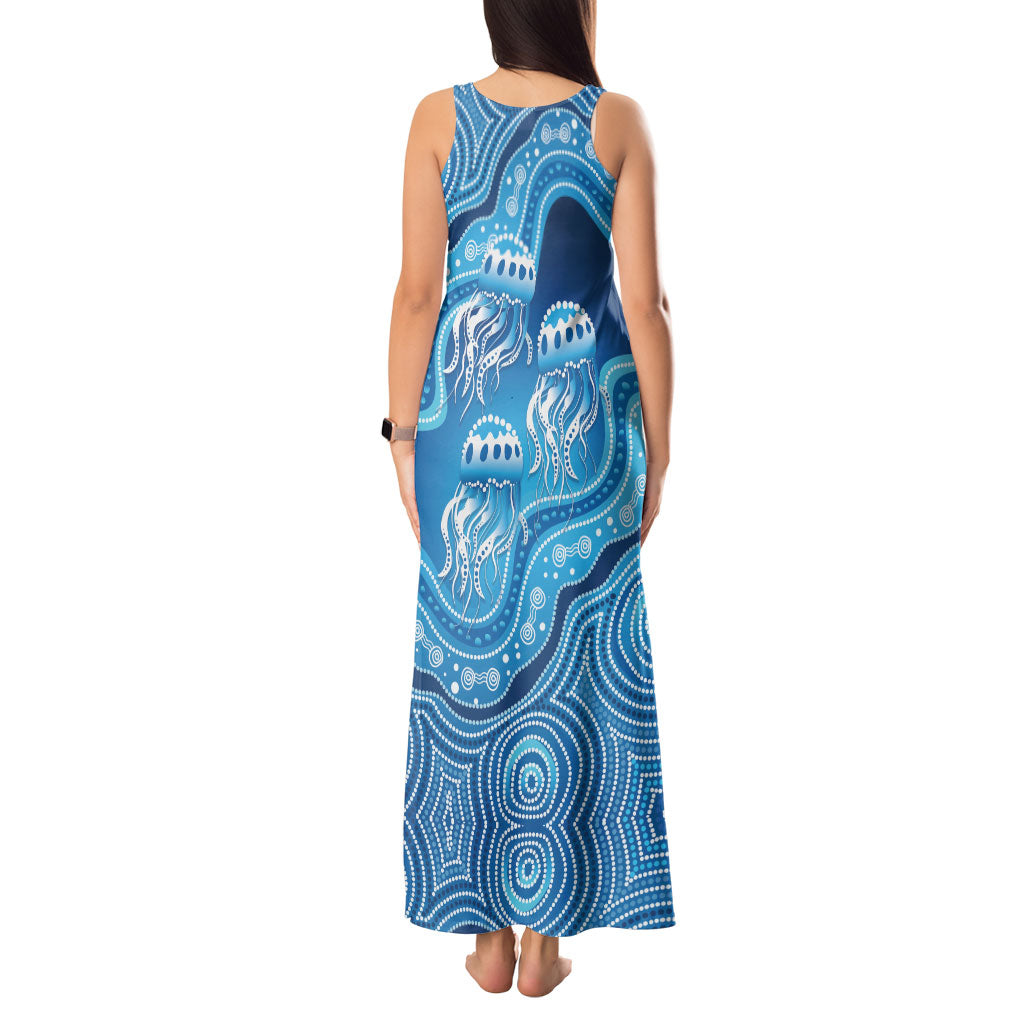 Aboriginal Ocean Jellyfish Tank Maxi Dress Dot Art Dreamtime Style