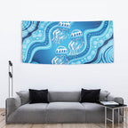 Aboriginal Ocean Jellyfish Tapestry Dot Art Dreamtime Style