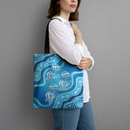 Aboriginal Ocean Jellyfish Tote Bag Dot Art Dreamtime Style