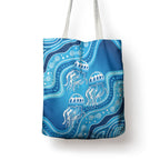 Aboriginal Ocean Jellyfish Tote Bag Dot Art Dreamtime Style