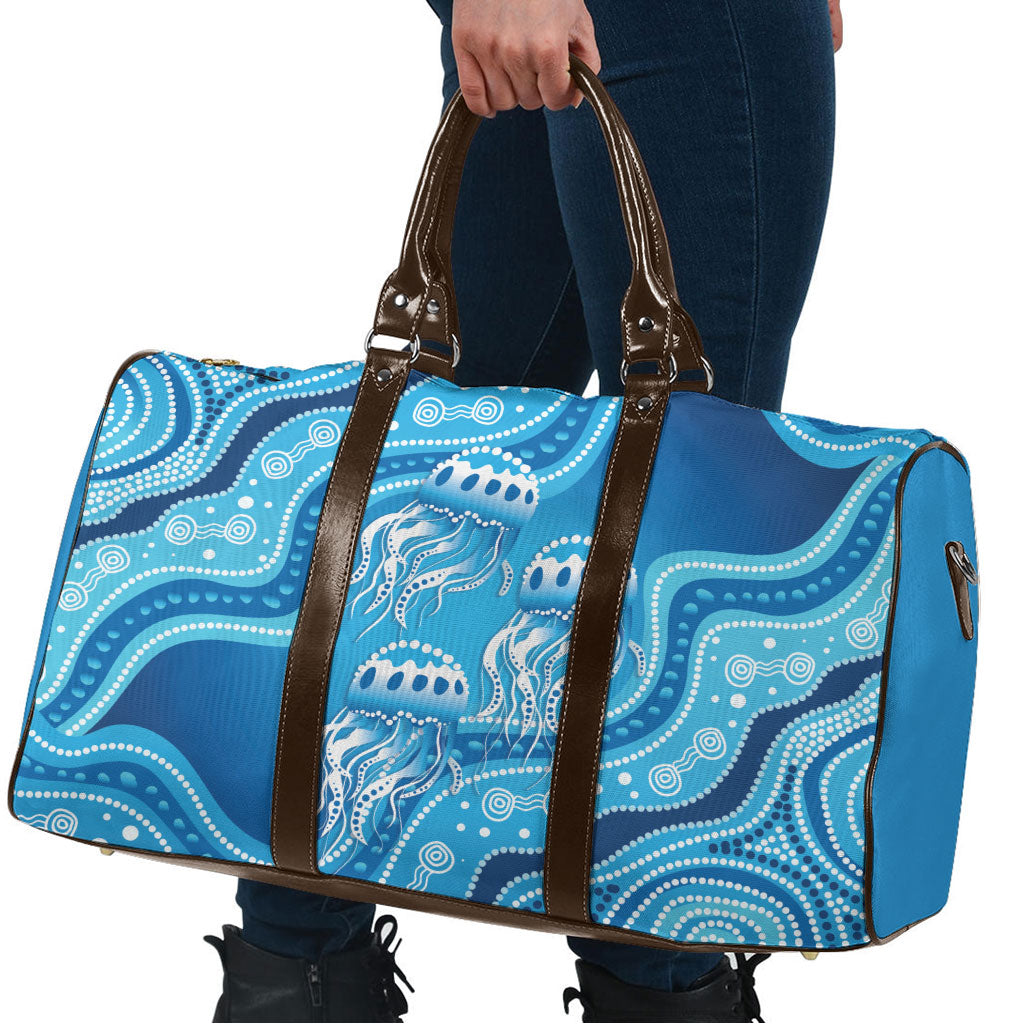 Aboriginal Ocean Jellyfish Travel Bag Dot Art Dreamtime Style