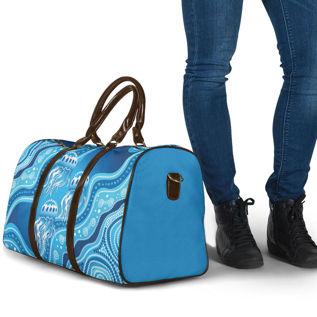 Aboriginal Ocean Jellyfish Travel Bag Dot Art Dreamtime Style