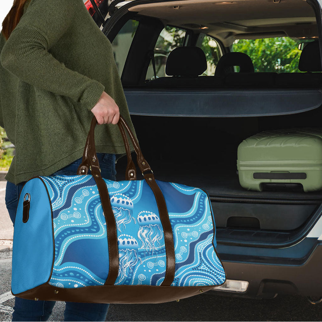 Aboriginal Ocean Jellyfish Travel Bag Dot Art Dreamtime Style