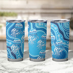 Aboriginal Ocean Jellyfish Tumbler Cup Dot Art Dreamtime Style