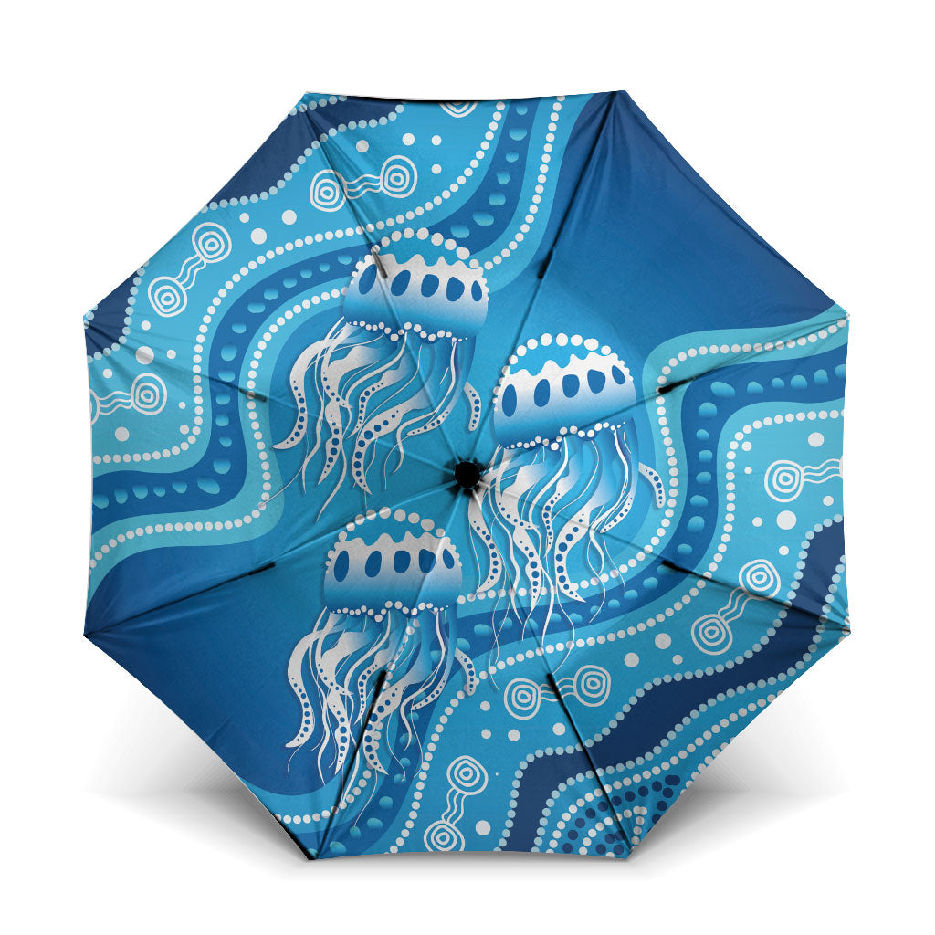 Aboriginal Ocean Jellyfish Umbrella Dot Art Dreamtime Style