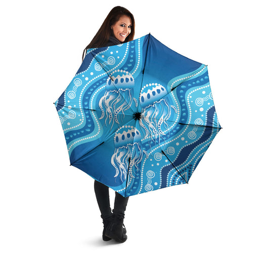 Aboriginal Ocean Jellyfish Umbrella Dot Art Dreamtime Style