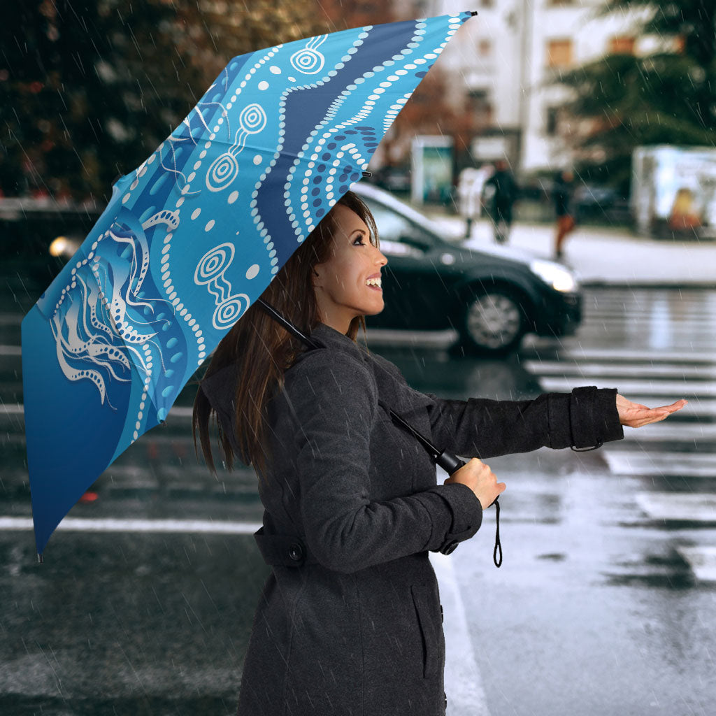 Aboriginal Ocean Jellyfish Umbrella Dot Art Dreamtime Style