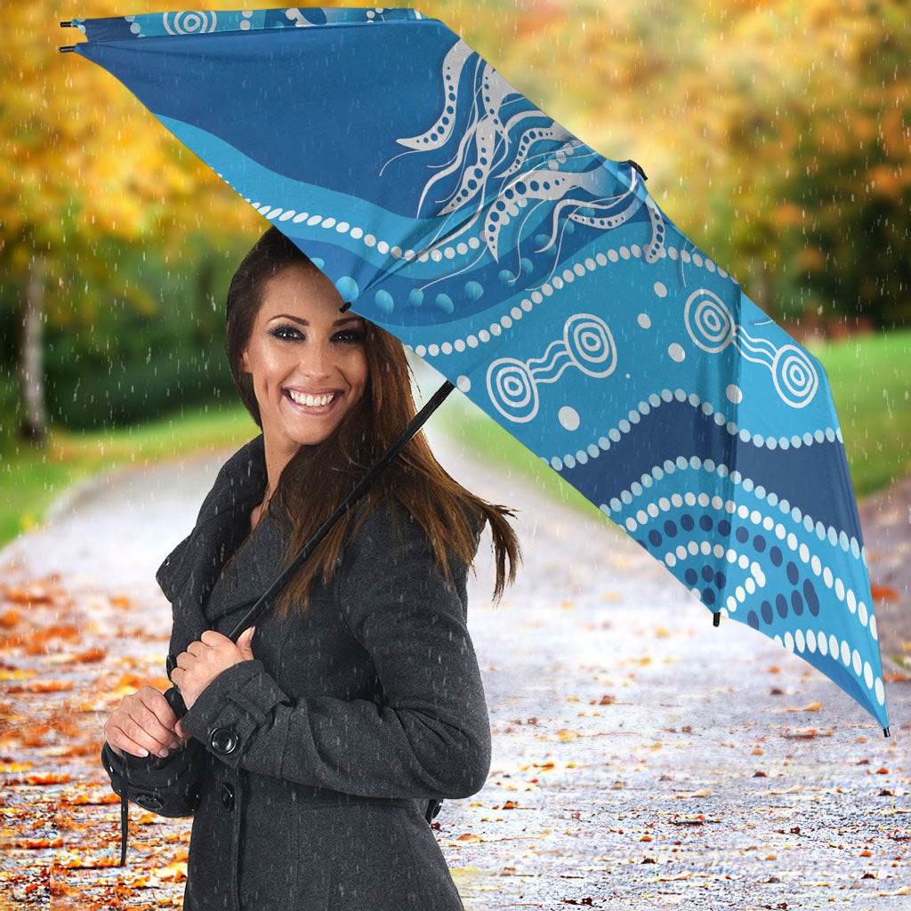 Aboriginal Ocean Jellyfish Umbrella Dot Art Dreamtime Style