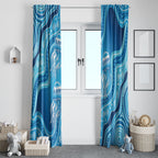 Aboriginal Ocean Jellyfish Window Curtain Dot Art Dreamtime Style