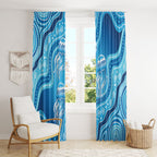 Aboriginal Ocean Jellyfish Window Curtain Dot Art Dreamtime Style