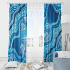 Aboriginal Ocean Jellyfish Window Curtain Dot Art Dreamtime Style