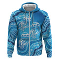 Aboriginal Ocean Jellyfish Zip Hoodie Dot Art Dreamtime Style