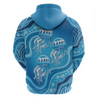 Aboriginal Ocean Jellyfish Zip Hoodie Dot Art Dreamtime Style