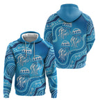 Aboriginal Ocean Jellyfish Zip Hoodie Dot Art Dreamtime Style