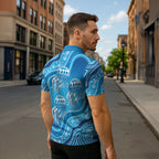 Aboriginal Ocean Jellyfish Zipper Polo Shirt Dot Art Dreamtime Style