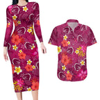 broncos-rugby-couples-matching-long-sleeve-bodycon-dress-and-hawaiian-shirt-beautiful-floral-pattern-spring-summer-vibe