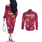broncos-rugby-couples-matching-off-the-shoulder-long-sleeve-dress-and-long-sleeve-button-shirts-beautiful-floral-pattern-spring-summer-vibe