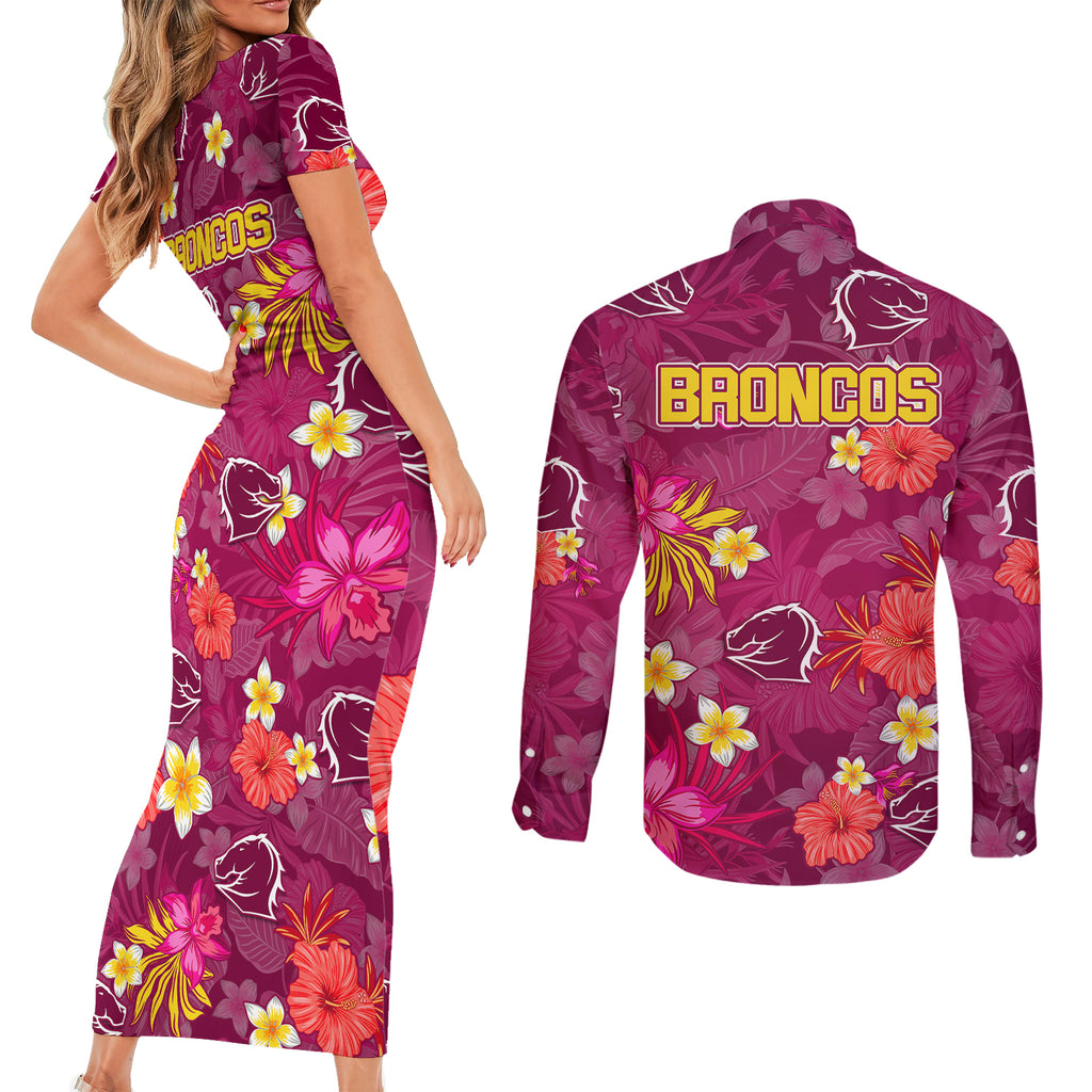 broncos-rugby-couples-matching-short-sleeve-bodycon-dress-and-long-sleeve-button-shirts-beautiful-floral-pattern-spring-summer-vibe