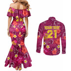 custom-broncos-rugby-couples-matching-mermaid-dress-and-long-sleeve-button-shirts-beautiful-floral-pattern-spring-summer-vibe