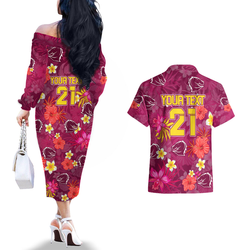 custom-broncos-rugby-couples-matching-off-the-shoulder-long-sleeve-dress-and-hawaiian-shirt-beautiful-floral-pattern-spring-summer-vibe