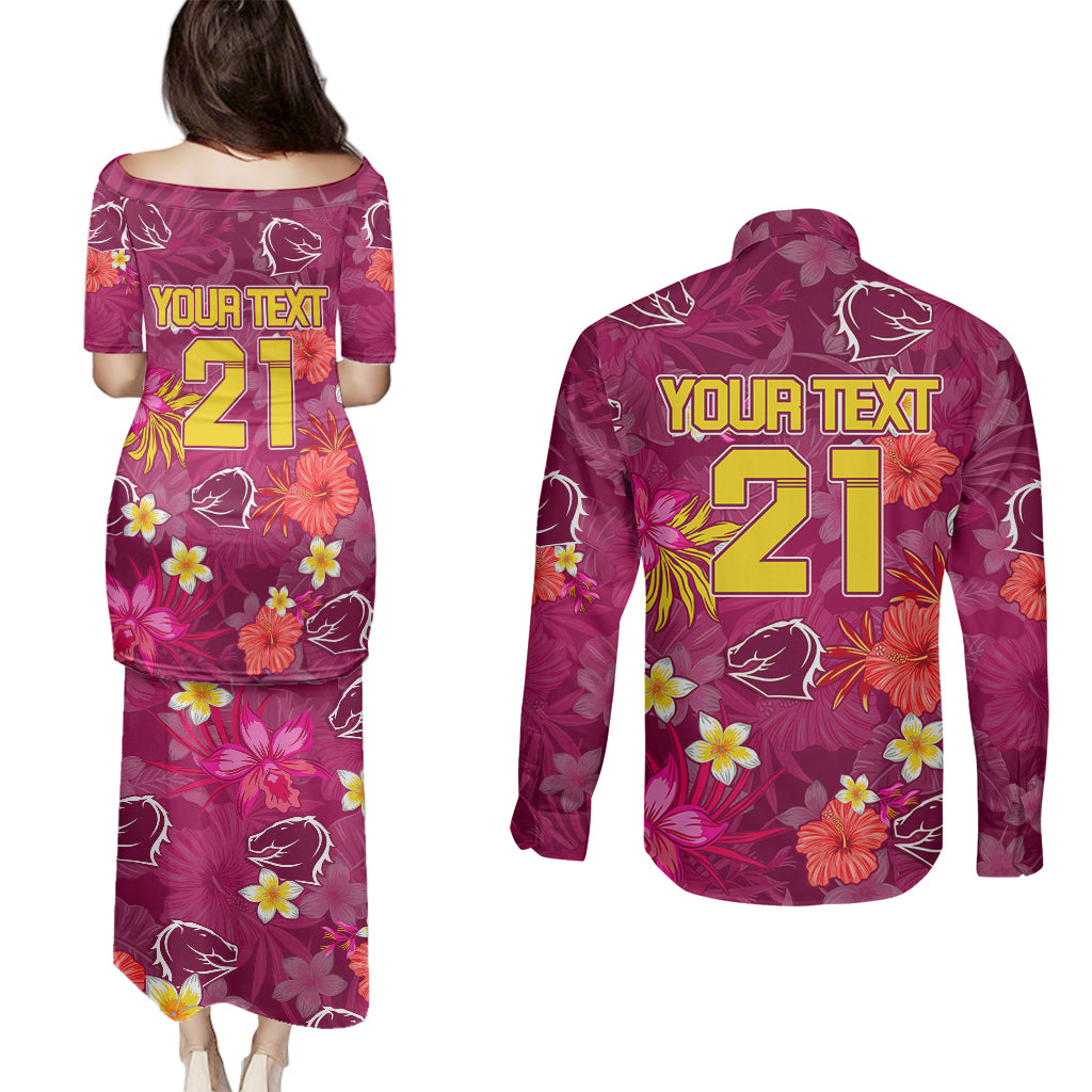 custom-broncos-rugby-couples-matching-puletasi-dress-and-long-sleeve-button-shirts-beautiful-floral-pattern-spring-summer-vibe