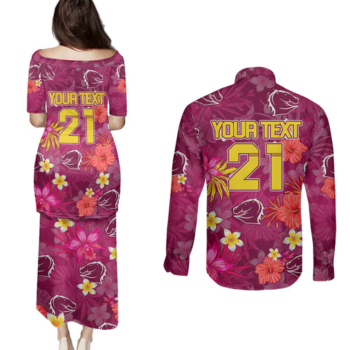 custom-broncos-rugby-couples-matching-puletasi-dress-and-long-sleeve-button-shirts-beautiful-floral-pattern-spring-summer-vibe