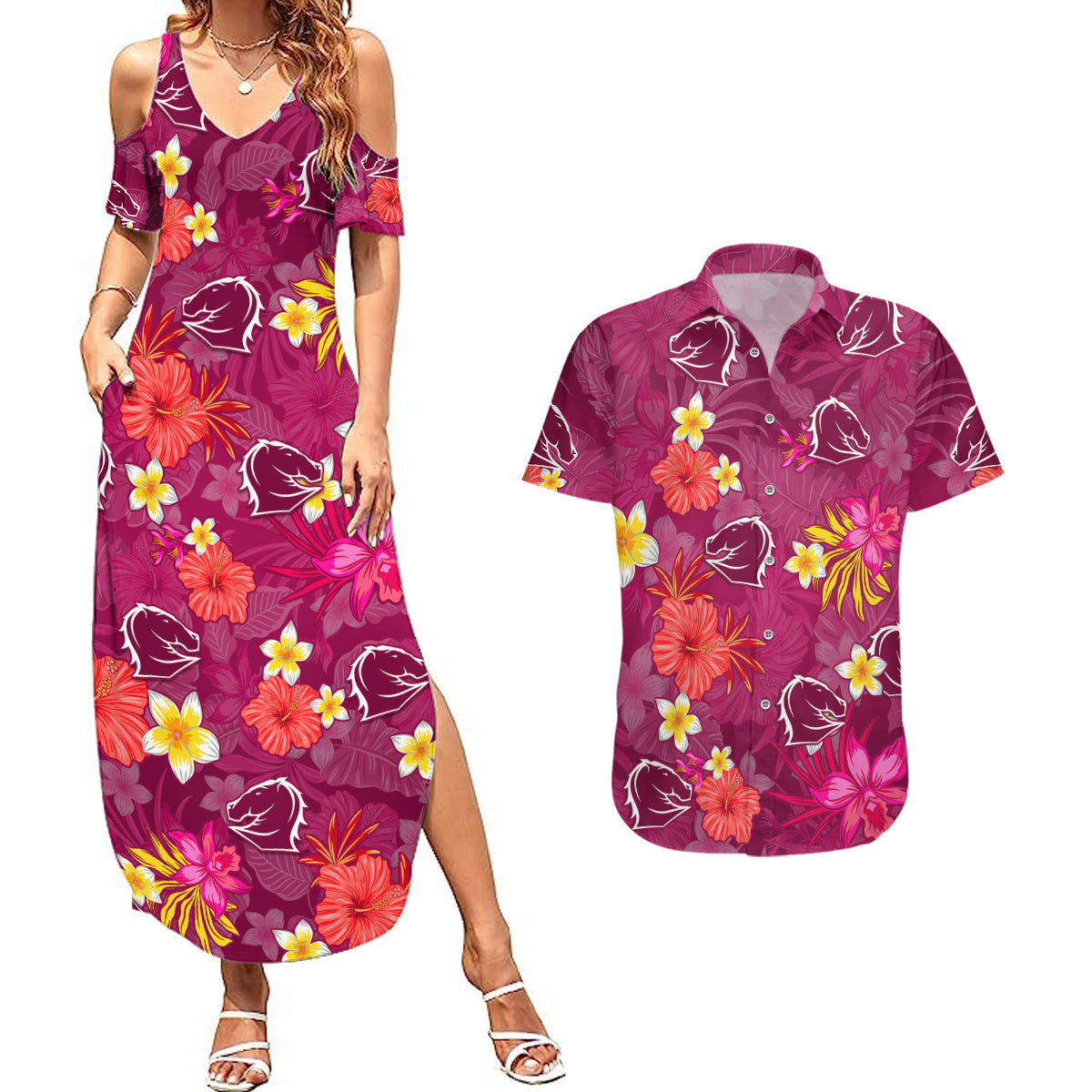 custom-broncos-rugby-couples-matching-summer-maxi-dress-and-hawaiian-shirt-beautiful-floral-pattern-spring-summer-vibe