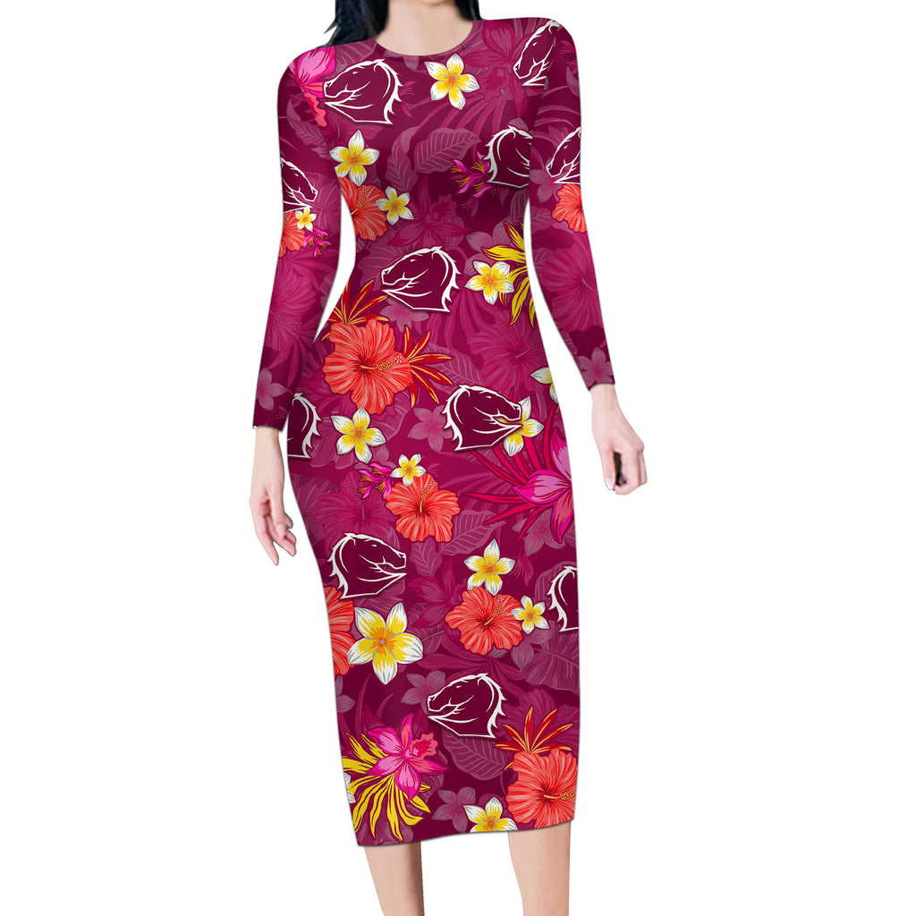 custom-broncos-rugby-long-sleeve-bodycon-dress-beautiful-floral-pattern-spring-summer-vibe